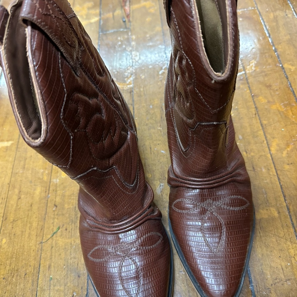 Brown Leather Cowboy Boots